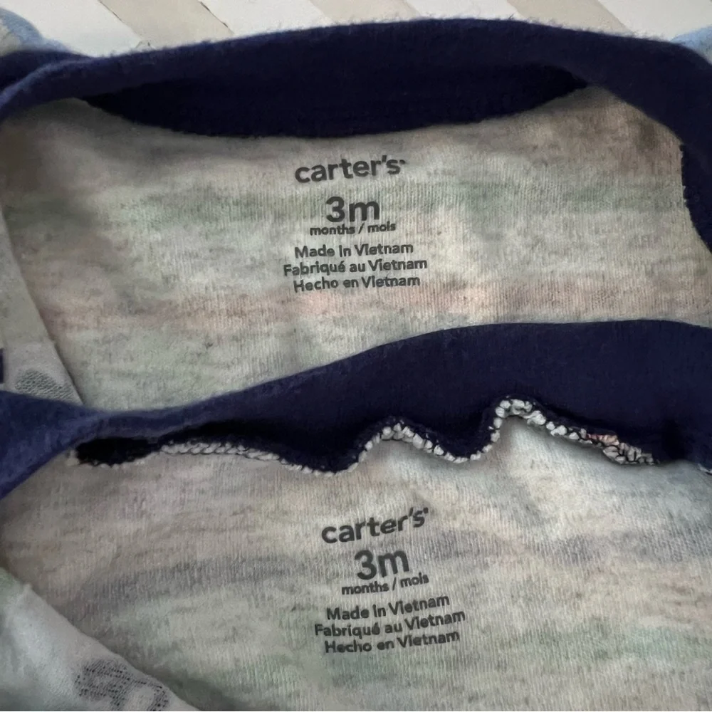 CARTERS Little Brother Striped Footies Bundle, 3mo